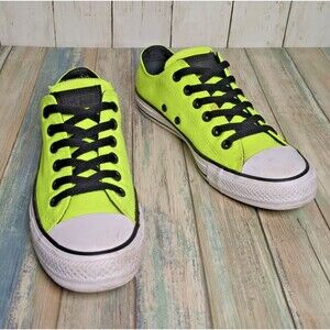 Converse Neon Volt Low Top Sneakers Canvas Lace Up Shoes Womens 8 Mens 6